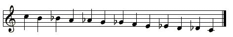 Descending chromatic scale