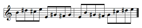 E major written with accidentals